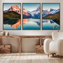 Landscape Mountain and Lake View Wall Art Canvas Print