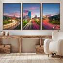 Dallas City Lights Large Wall Art Dallas Cityscape Canvas