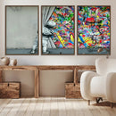 Banksy Colorful Street Graffiti Canvas Wall Art Print, by MyGreatCanvas | Canvas Wall Art Prints | Photo Prints & Wall Decor
