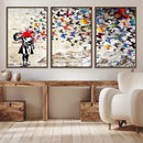 Banksy Art Butterfly Girl Explosion Canvas Art – Vibrant by MyGreatCanvas | Canvas Wall Art Prints | Photo Prints & Wall Decor