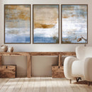 Blue Multi Panel Abstract Wall Art Canvas, Abstract Blue and