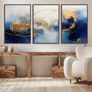 Navy Blue Abstract Wall Art Canvas Print