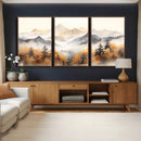 Abstract Mountain Wall Art | Misty Mountain Forest and