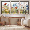 Colorful Wildflower Canvas Wall Art - Vibrant Floral