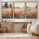 Golden Fields Canvas Wall Art Print – Serene Landscape of
