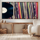 Vinyl Record and Album Collection Canvas Wall Art - Retro