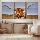 Texas Longhorn Wall Art Print, Framed Longhorn Cow Wall Art