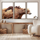 Mother and Baby Bear Canvas Wall Art - Adorable Wildlife