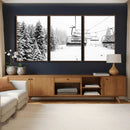 Ski Wall Art - Ski Lift Wall Art Canvas Print Snow Covered by MyGreatCanvas | Canvas Wall Art Prints | Photo Prints & Wall Decor