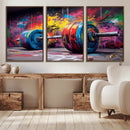 Abstract Graffiti Barbell Canvas Wall Art – Urban Fitness