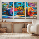 Fitness Gym Barbell Graffiti Wall Art Canvas Print