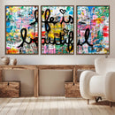 Life Beautiful Art Print - Banksy Graffiti Wall Art Canvas by MyGreatCanvas | Canvas Wall Art Prints | Photo Prints & Wall Decor