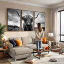 Scottish Cow Wall Art Canvas Print | Longhorn Wall Art |
