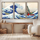 Katsushika Hokusai Kanagawa Giant Wave Wall Art Canvas Print