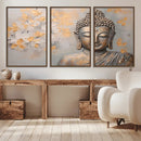 Abstract Buddha Statue Wall Art Canvas Print - Modern