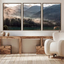 Foggy Mountain Canvas Print Forest Wall Art
