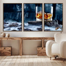 Whiskey Ice Wall Art Canvas Print
