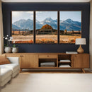 Vintage Old Barn Field Wall Art Canvas Print for Farmhouse