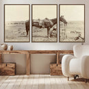 Cowboy Wall Art - Western Horse Canvas Print - Vintage