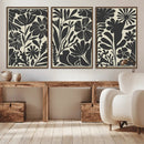 Modern Botanical Wall Art - Floral Black and White Canvas