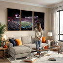 Ben Hill Griffin Stadium Night Game Triple Canvas Wall Art -
