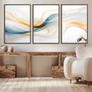 Decorative Turquoise Abstract Wave Wall Art Canvas Print