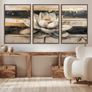 Abstract Lotus Flower Wall Art Canvas Print, Meditation Yoga