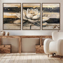 Abstract Lotus Flower Wall Art Canvas Print, Meditation Yoga