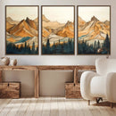 Rustic Wood Mountain Wall Art Print | Triptych Giclee Print by MyGreatCanvas | Canvas Wall Art Prints | Photo Prints & Wall Decor