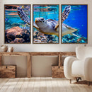 Underwater Sea Turtle Wall Art Canvas Print – Vibrant Ocean
