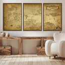 Vintage Game of Thrones Map Wall Art | Westeros and Essos