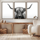 Highland Wall Art Canvas Print – Minimalist Black and White by MyGreatCanvas | Canvas Wall Art Prints | Photo Prints & Wall Decor