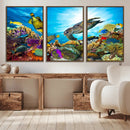 Colorful Coral Reef and Sea Life Turtle Canvas Print, by MyGreatCanvas | Canvas Wall Art Prints | Photo Prints & Wall Decor