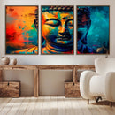 Colorful Buddha Wall Art – Framed Abstract Portrait Canvas by MyGreatCanvas | Canvas Wall Art Prints | Photo Prints & Wall Decor