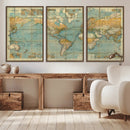 Push Pin World Map Canvas Print – Travel Tracker Wall Art