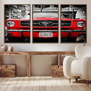 Red Mustang Car Wall Art – Framed Classic Vehicle Canvas by MyGreatCanvas | Canvas Wall Art Prints | Photo Prints & Wall Decor
