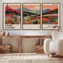 Yayoi Kusama Landscape Canvas Print, Vibrant Floral Mountain