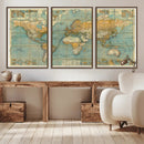 Push Pin World Map Canvas Print – Travel Tracker Wall Art
