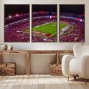 Bryant-Denny Stadium Night Game Triple Canvas Wall Art - by MyGreatCanvas | Canvas Wall Art Prints | Photo Prints & Wall Decor