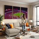 Bryant-Denny Stadium Night Game Triple Canvas Wall Art -