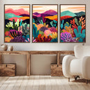 Abstract Kusama Print - Landscape Canvas Wall Art Print -