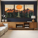 Sunset Mountain Landscape Canvas Wall Art Print - Nature