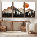Modern Abstract Mountain Canvas Wall Art Print, Abstract