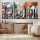 Abstract Winter Landscape Canvas Wall Art Print - Large
