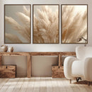 Pampas Grass Canvas Wall Art - Elegant Neutral Decor for
