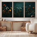 Framed Wildflower Field Wall Art, Framed Vintage Botanical