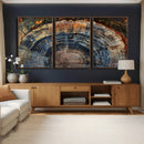 Framed Tree Ring Wall Art - Abstract Colorful Tree Ring Wall