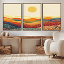 YAYOI KUSAMA Colorful Dot Art Landscape Canvas - Framed