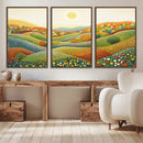YAYOI KUSAMA Wall Art - Colorful Dot Art Landscape Canvas,