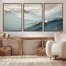 Waves Abstract Wall Art Print, Modern Framed Abstract Canvas